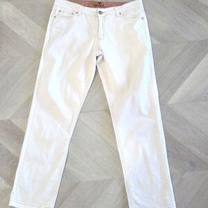 Patsy AMO Emilia 61 White Denim Jeans, Size33/32